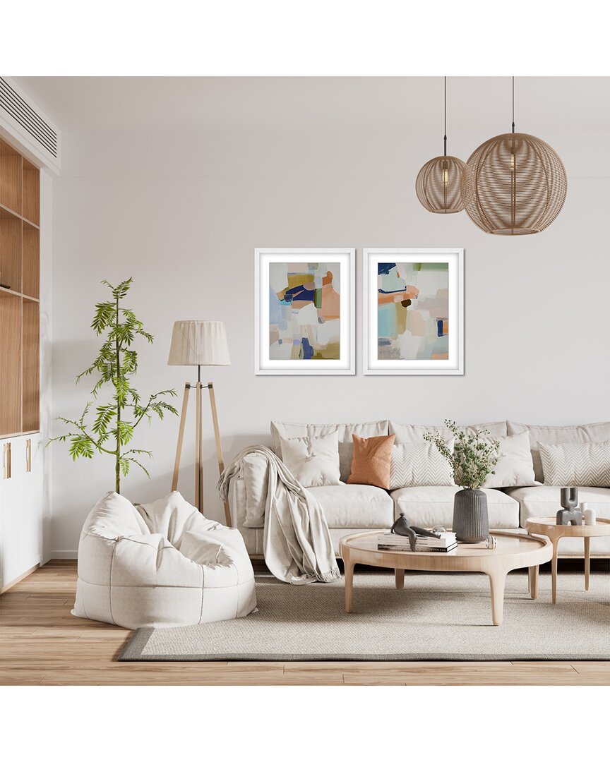 Ready2hangart Opulent Serenity: Pastel Abstract Diptych By Jenny Westenhofer Wall Art
