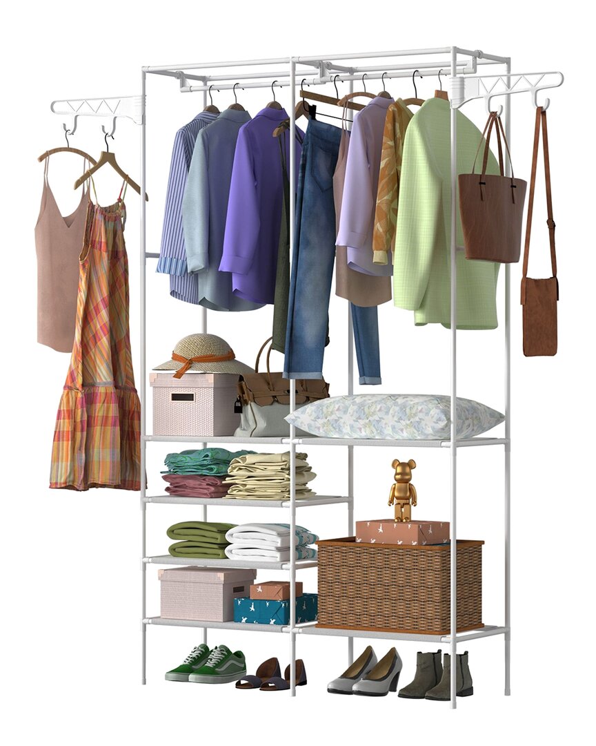 Fresh Fab Finds Multifunctional Garment Rack In White