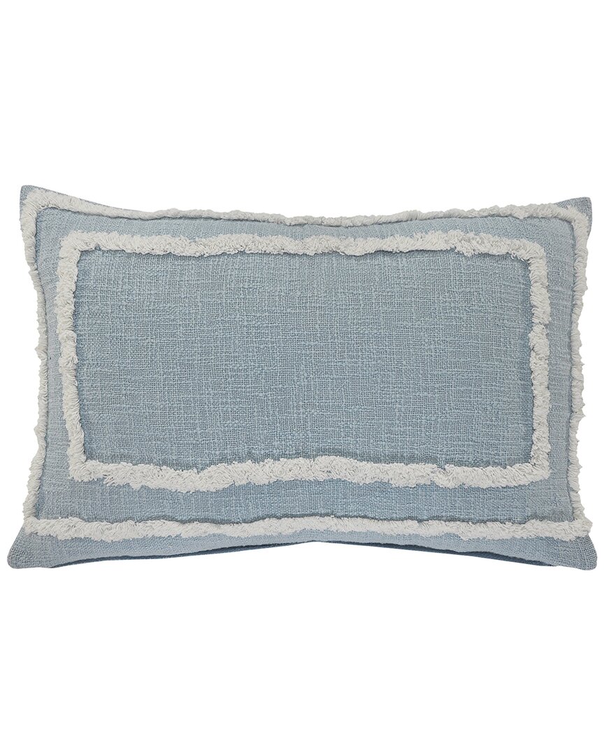 Lr Home Modern Tufted Sky Blue Lumbar Decorative Pillow