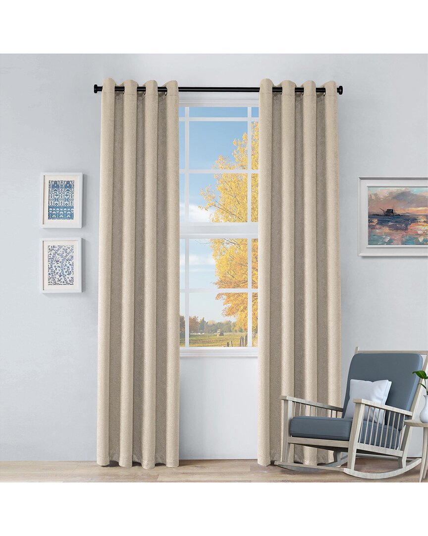 Superior 52x96 Senna Textured Blackout 2pc Curtain Panel Set In Beige