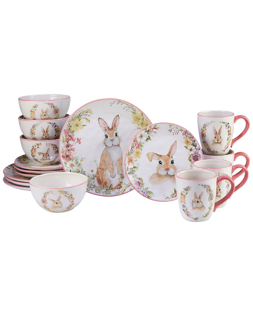 Certified International Easter Garden Dinnerware Set, 16 Pieces In Multicolor