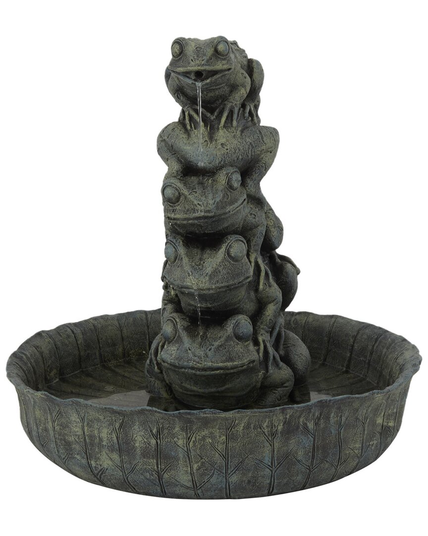 Peyton Lane Green Resin Rustic Fountain