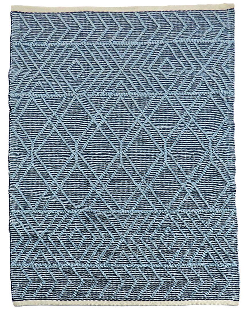 National Tree Company 5x7 Hand Woven Outdoor Rug In Navy