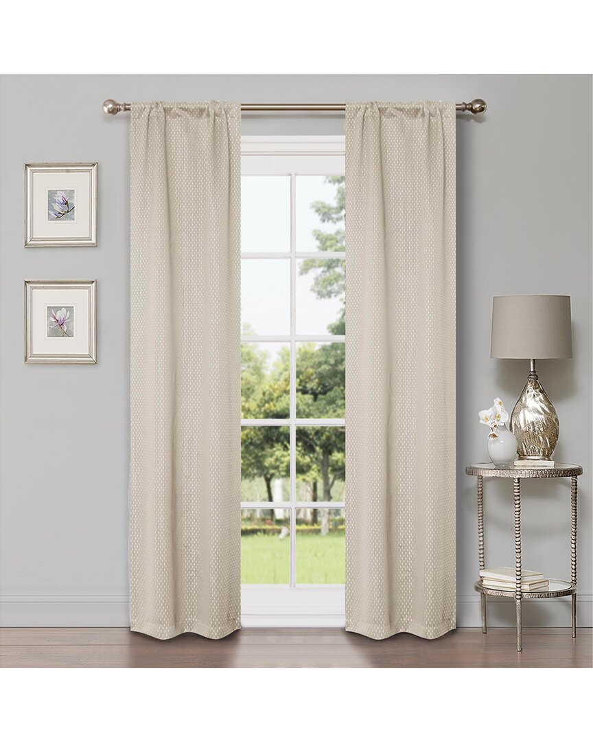 Superior 26x84 Shimmer Abstract Modern Blackout 2pc Curtain Panel Set In Ivory