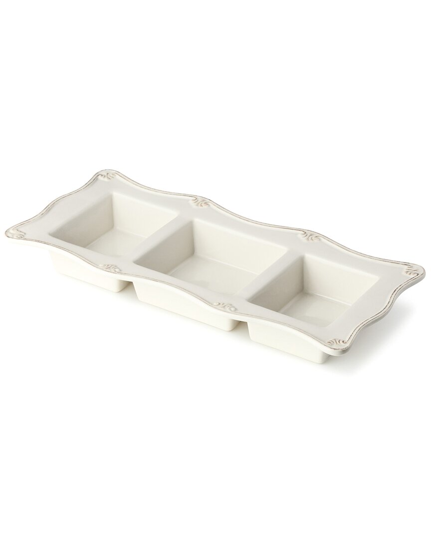 Certified International Heritage 3-section Relish Tray In White