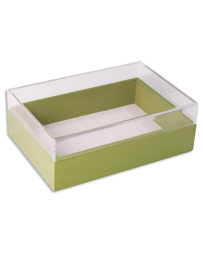 Bey-berk Arno Valet Box With Acrylic Lid 3 In Green