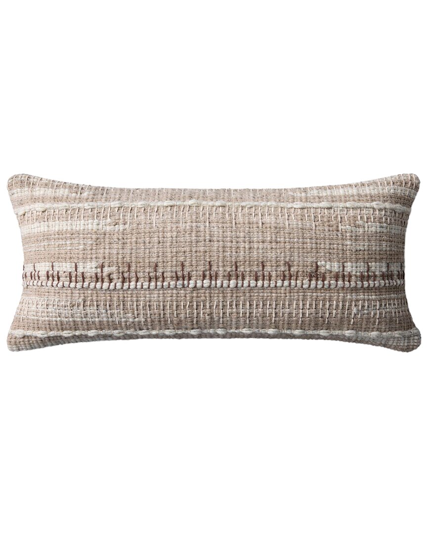 Loloi Ii Loloi 12x27in Pillow Cover With Down Insert In Ivory