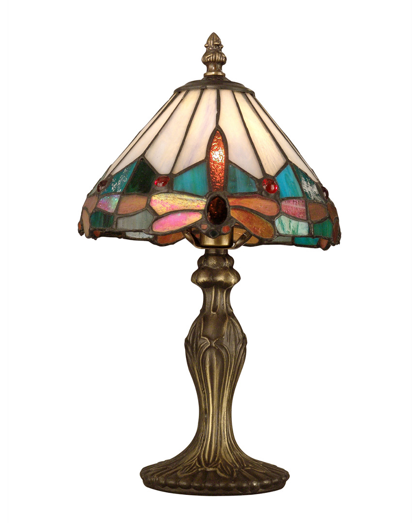 Dale Tiffany Roseate Jewel Dragonfly Accent Table Lamp In Multi
