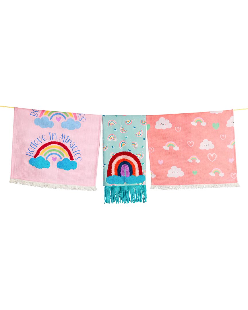 Tiramisu Set Of 3 The Believe In Miracles Artisan Kitchen Tea Towel Set In Pink