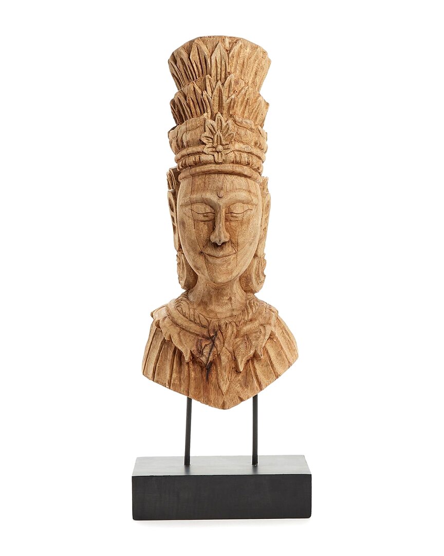 TOZAI TOZAI AVANI HAND CARVED SCULPTURE ON BLACK STAND