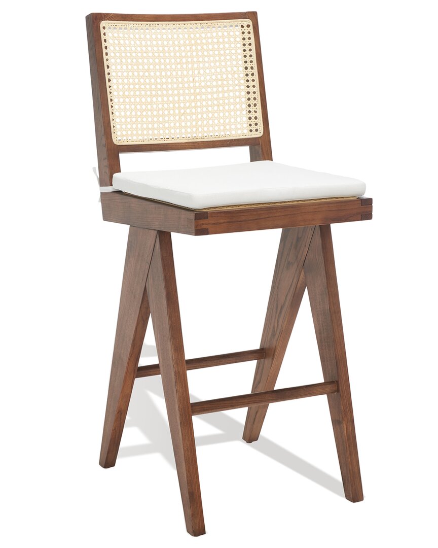 Safavieh Couture Colette Rattan Barstool In Brown