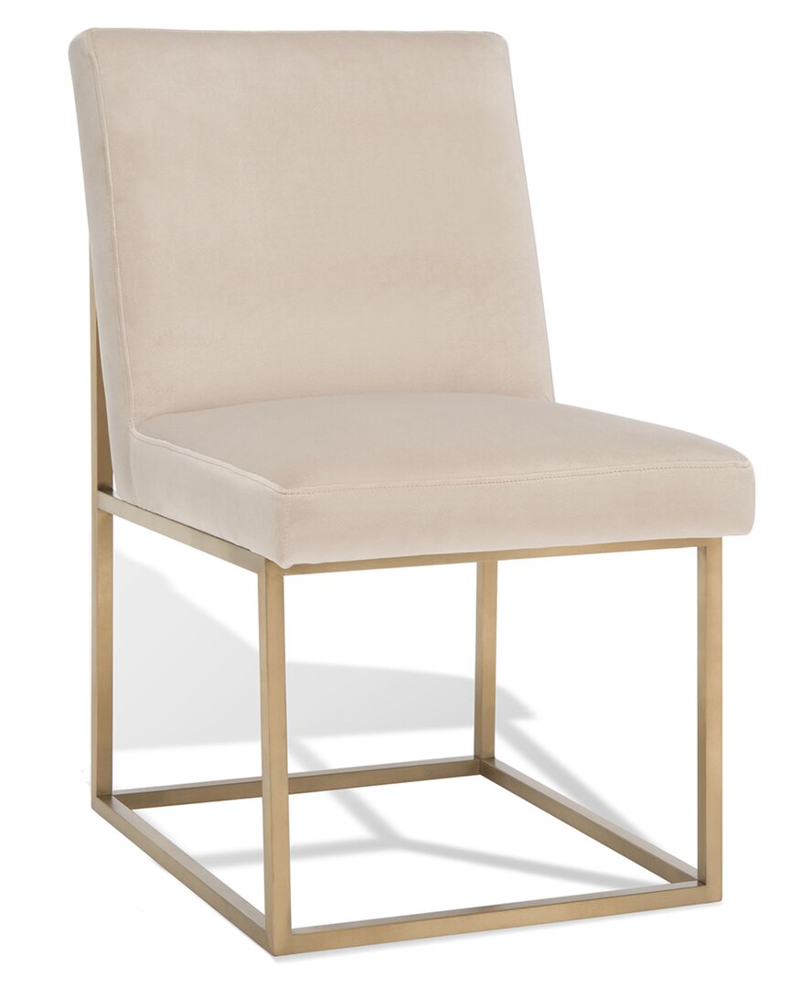 Safavieh Couture Jenette Velvet Dining Chair In Taupe