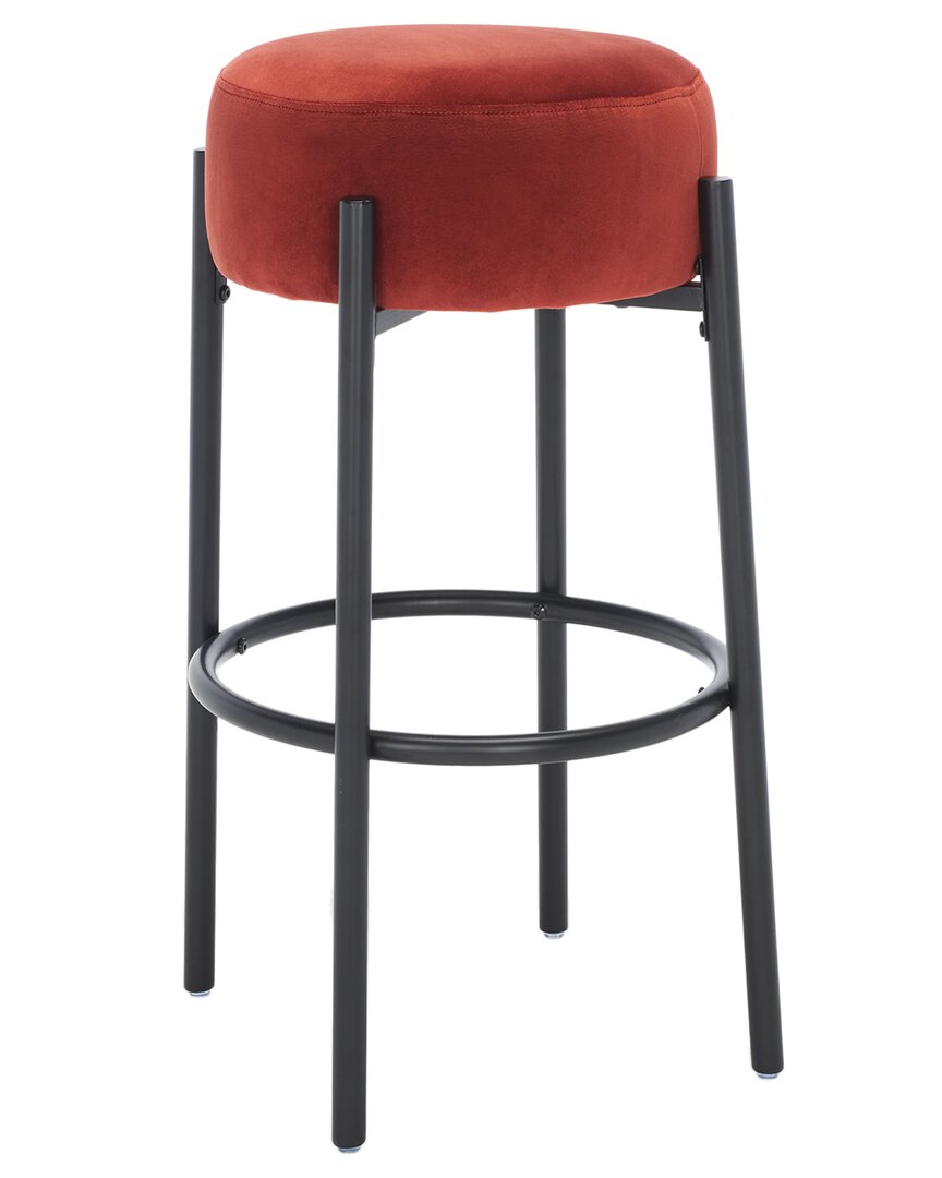 Shop Safavieh Couture Paisleigh Metal Leg Barstool In Rust