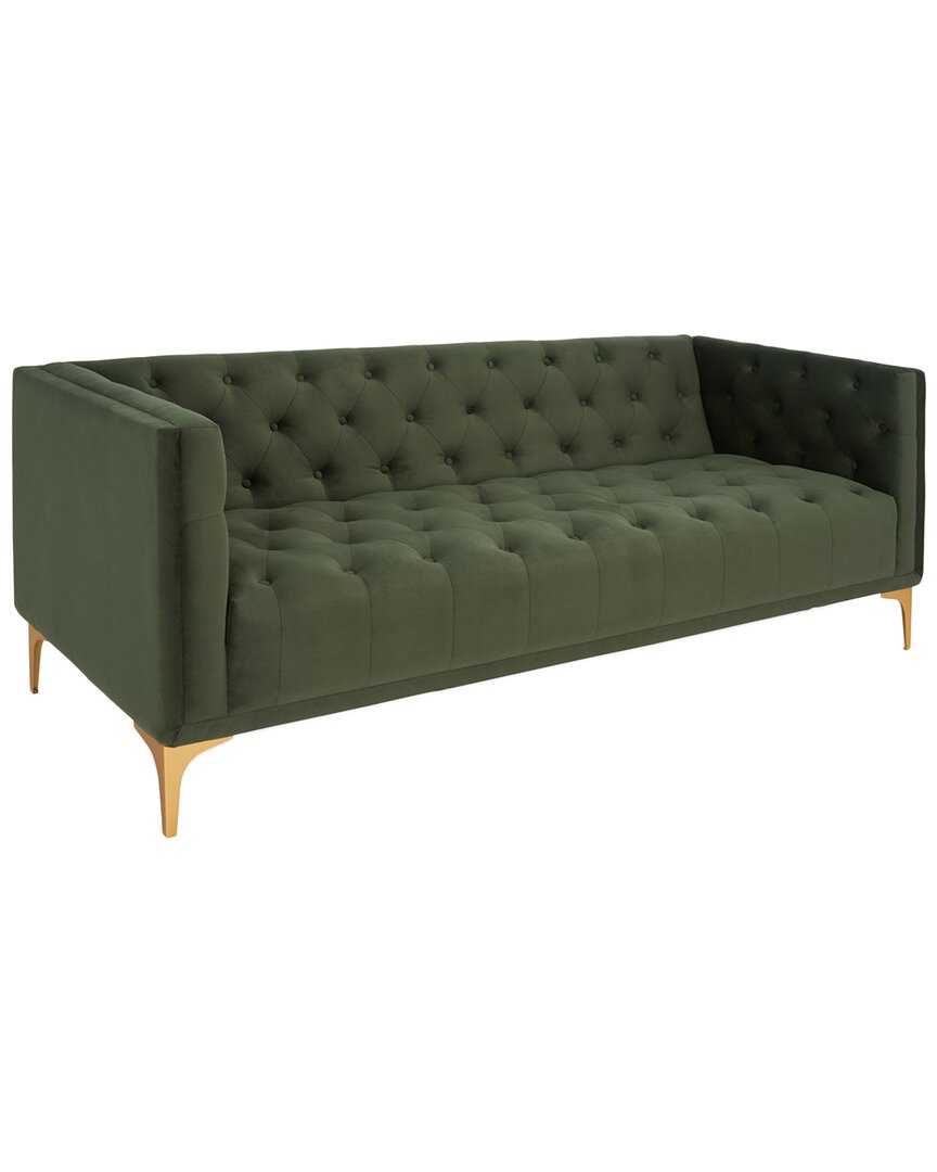 Safavieh Couture Florentino Tufted Sofa In Green