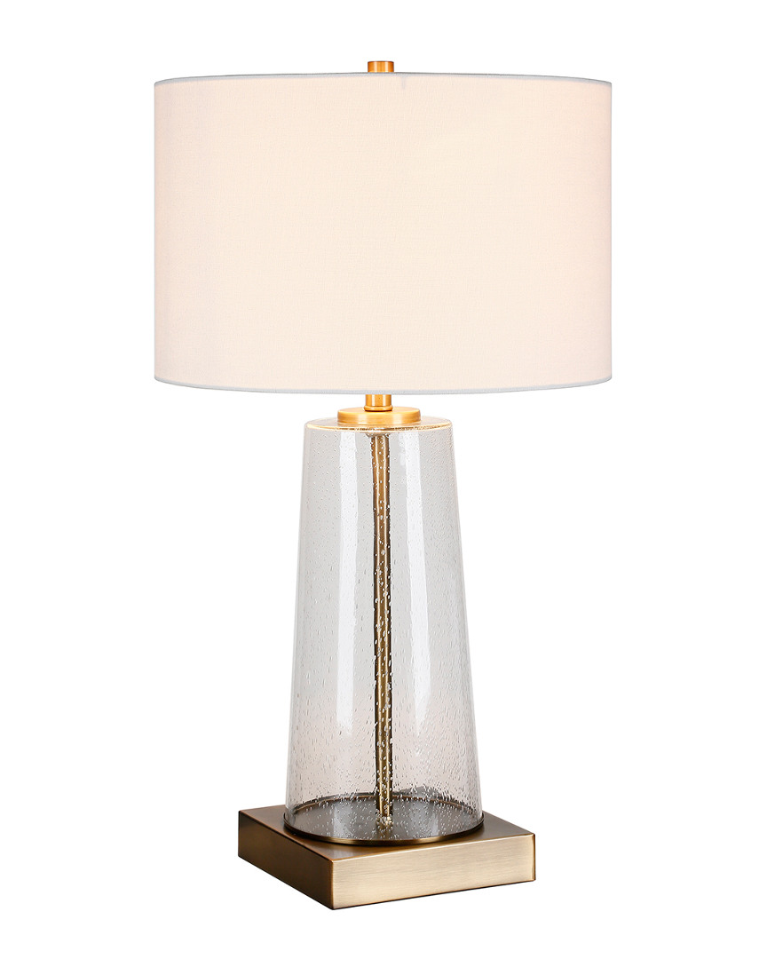 Abraham + Ivy Dax Tapered Seeded Glass Brass Accents Table Lamp