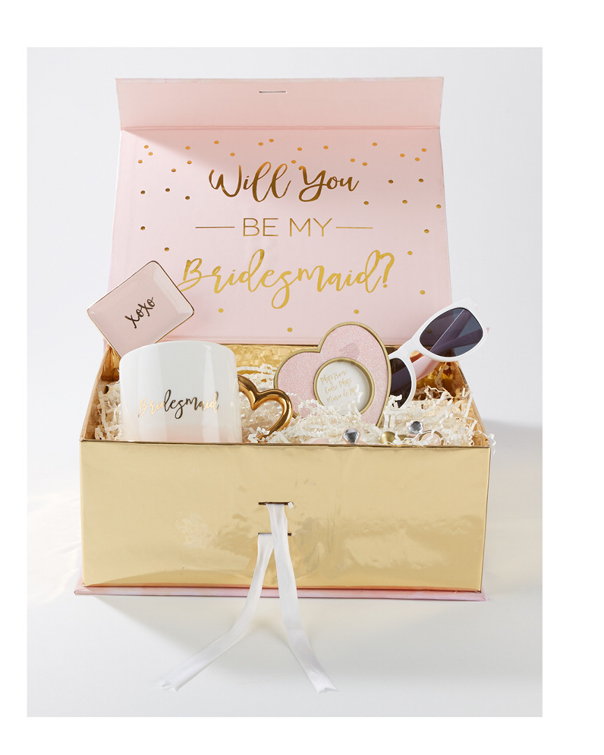 Kate Aspen Pink & Gold Will You Be My Bridesmaid Kit Gift Box