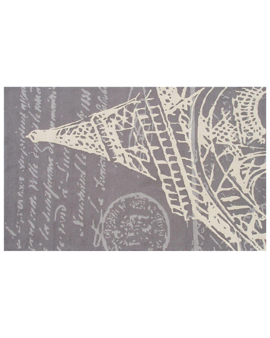 R16 Tour Eiffel Hand-made Flannel Contemporary Rug