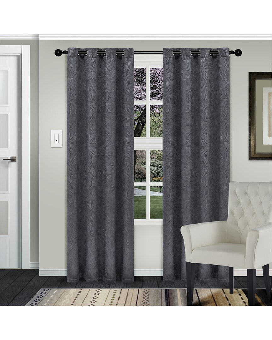Shop Superior Waverly Insulated Thermal Blackout Grommet Curtain Panel Set In Grey