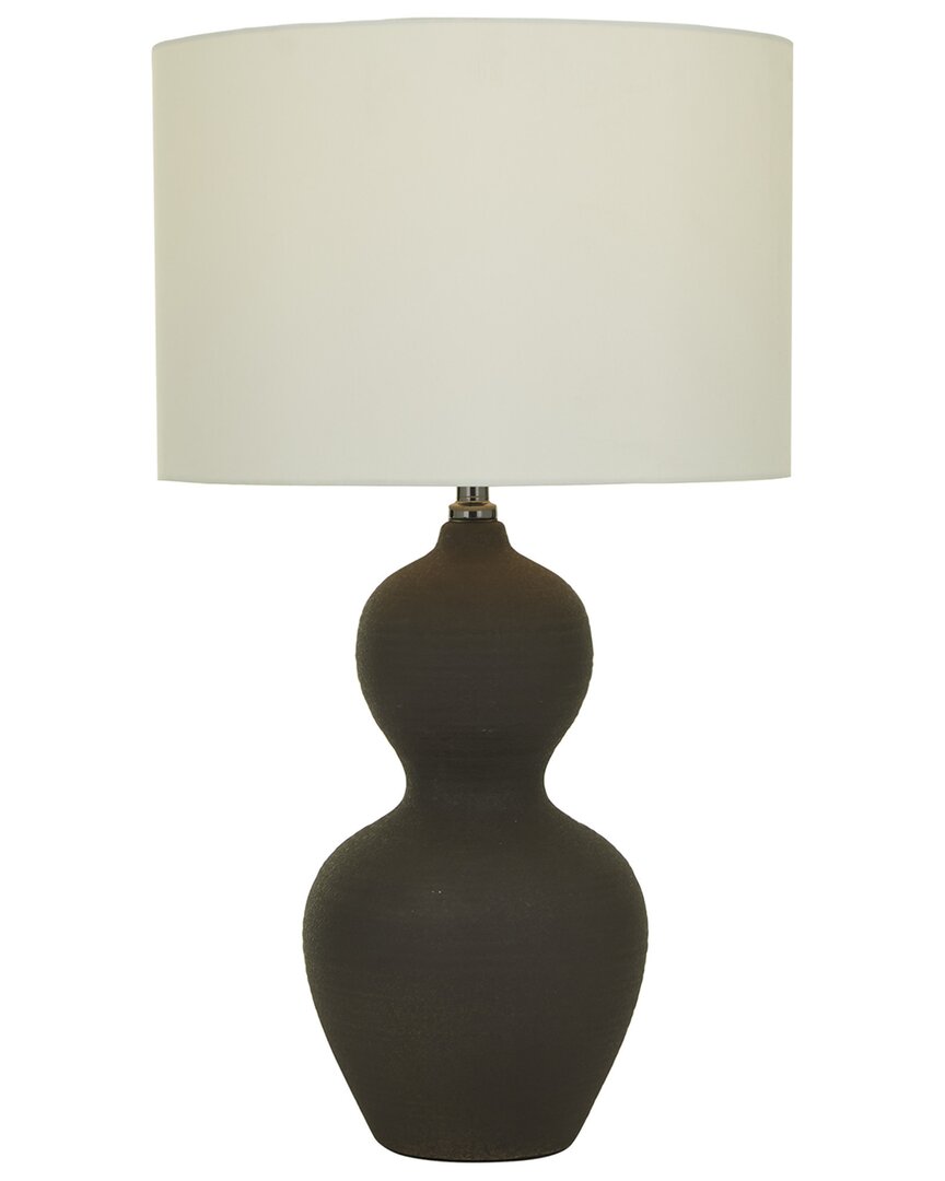 Cosmoliving By Cosmopolitan Ceramic Gourd Style Base Table Lamp In Black