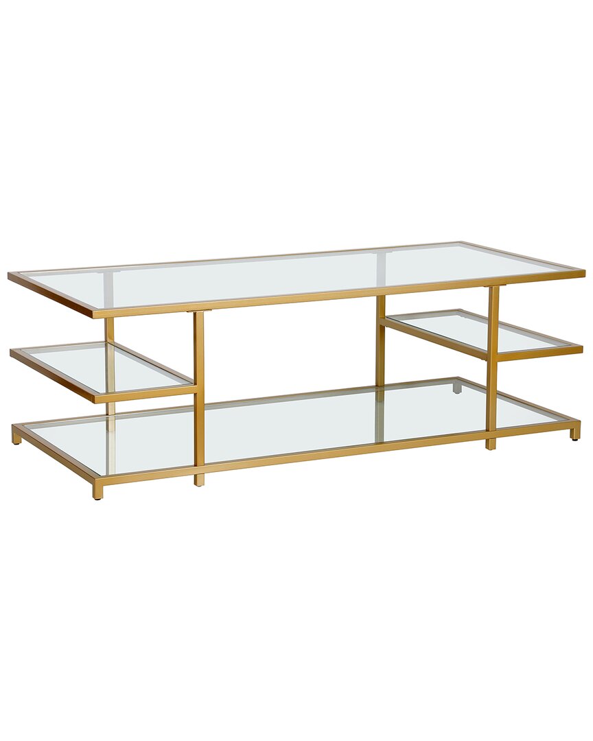 Shop Abraham + Ivy Discontinued  Greenwich 54in Rectangular Coffee Table In Gold