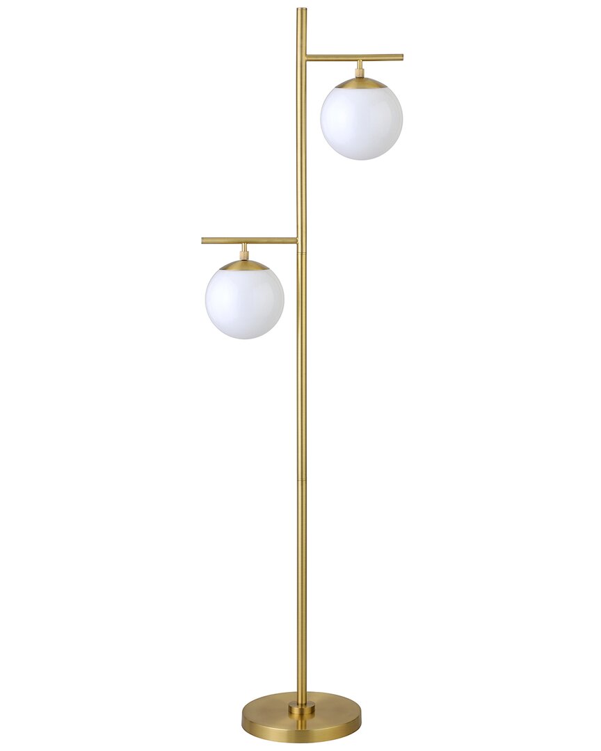Abraham + Ivy Pyrus 2-light Floor Lamp With Glass Shades In Gold
