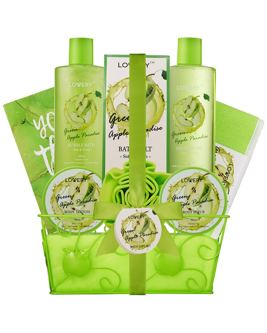 Lovery Green Apple Paradise Teachers Appreciation Basket, 9pc Aromatherapy Package
