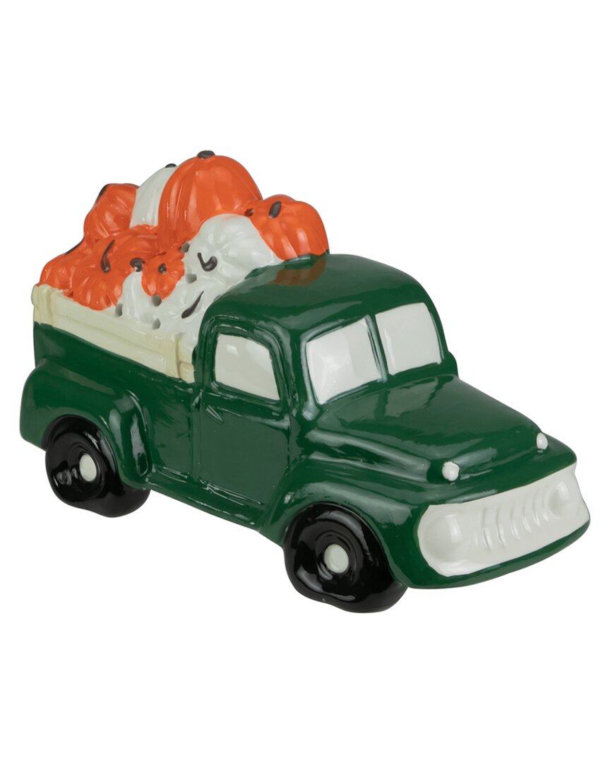 Shop Northlight 9.5in Led Lighted Green Ceramic Truck Hauling Pumpkins Autumn Harvest Decoration
