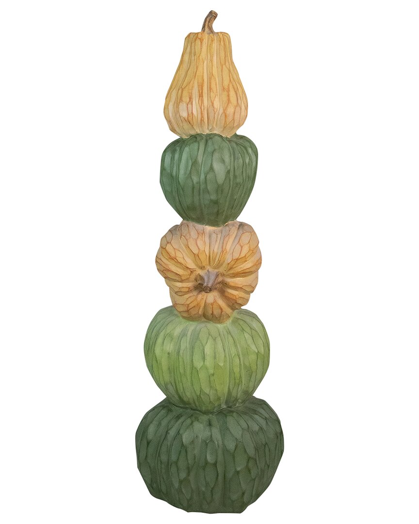 Northlight 42.5in Five Tiered Stacked Pumpkins Thanksgiving Decor In Orange