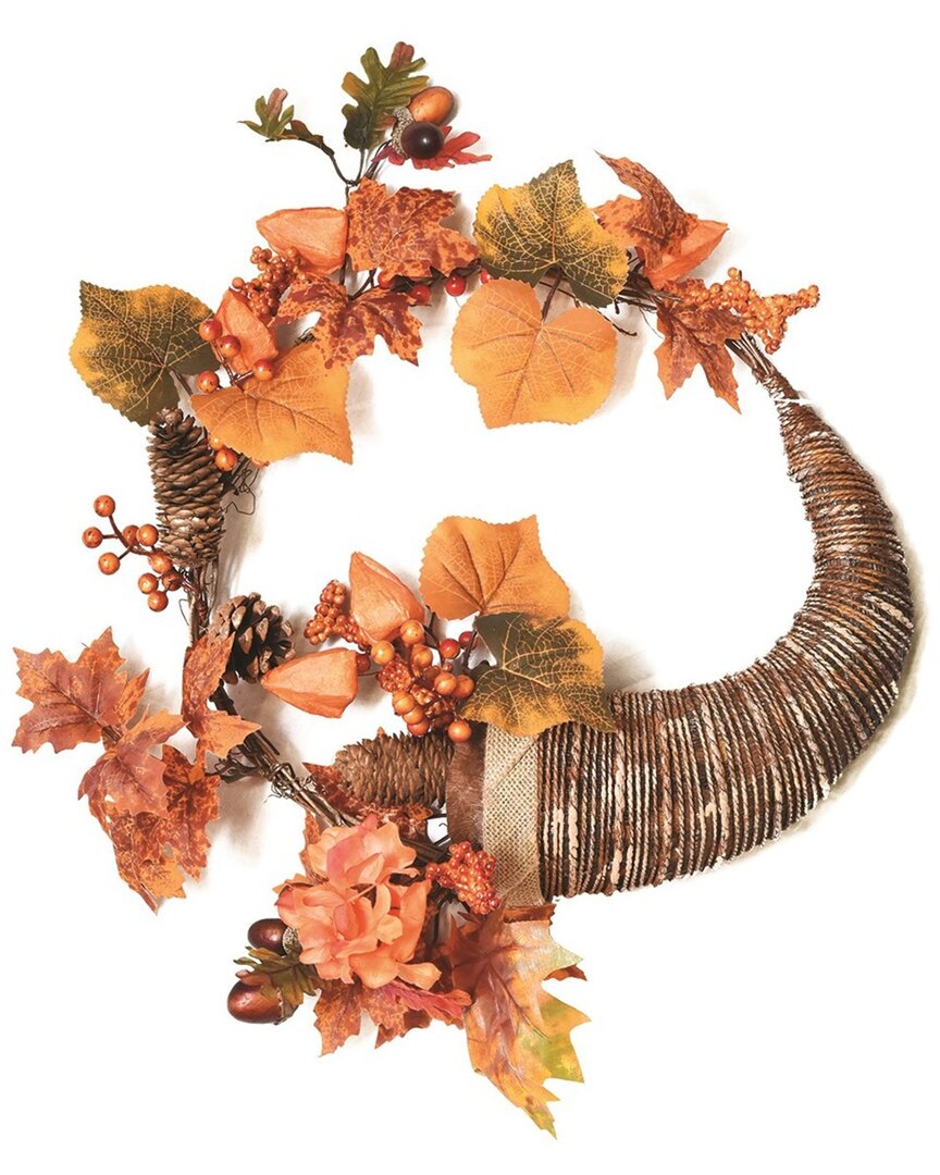 Shop Northlight Brown And Orange Pine Cones Floral Thanksgiving Wreath 20-in Unlit