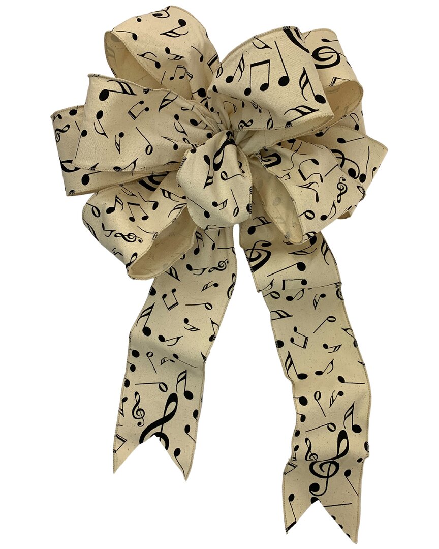 Creative Displays 15in Beige Bow With 17-22in Long Tails & Wired Edges In Cream