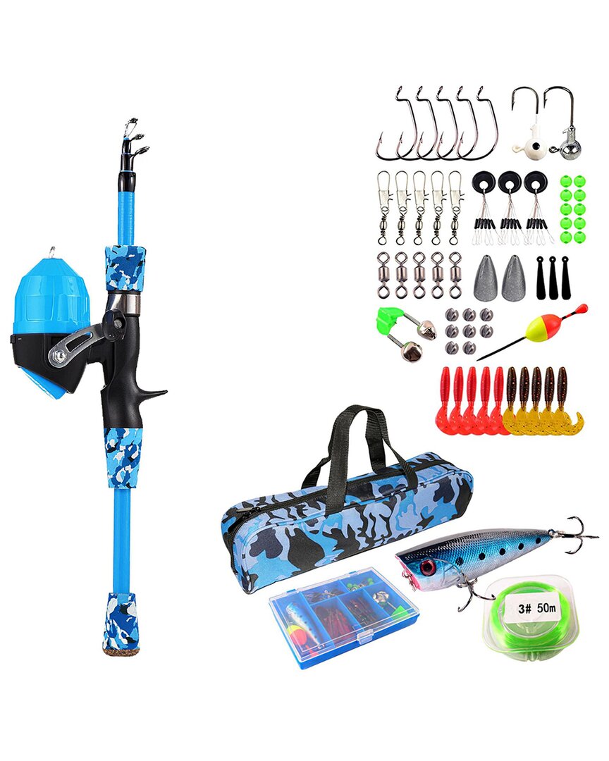 Fresh Fab Finds Kids Fishing Pole Set Blue
