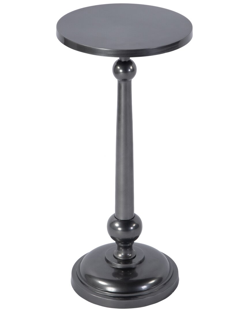 Butler Specialty Company Sterling 10in Round Metal Pedestal Base End Table In Gray