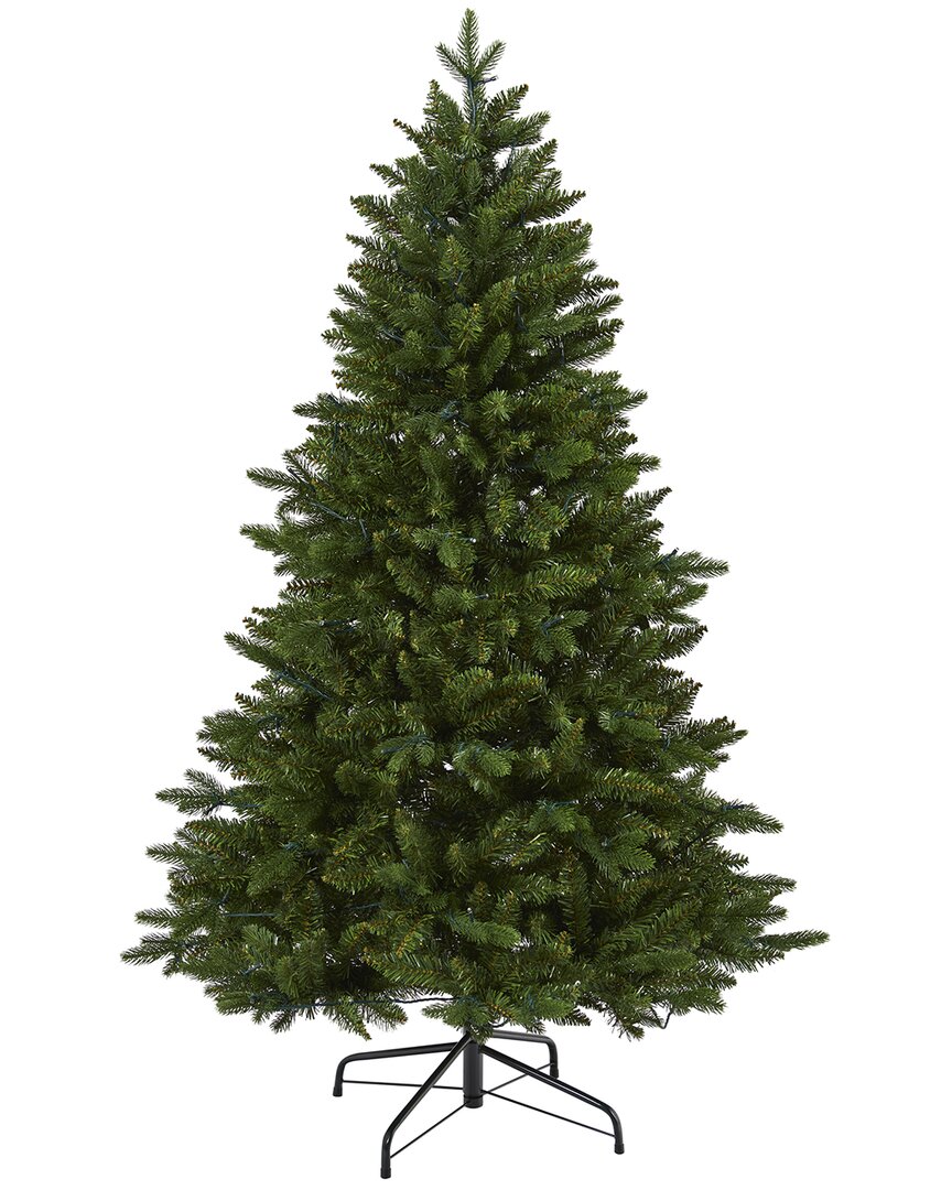 Nearly Natural 5ft. New Hampshire Fir Artificial Christmas Tree With 150 Led Lights In Green