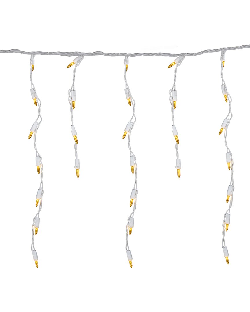 Northern Lights Dnu Unprofitable Northlight 100 Count Opaque Gold Mini Icicle Christmas Lights - 3.5ft White Wire In Gold