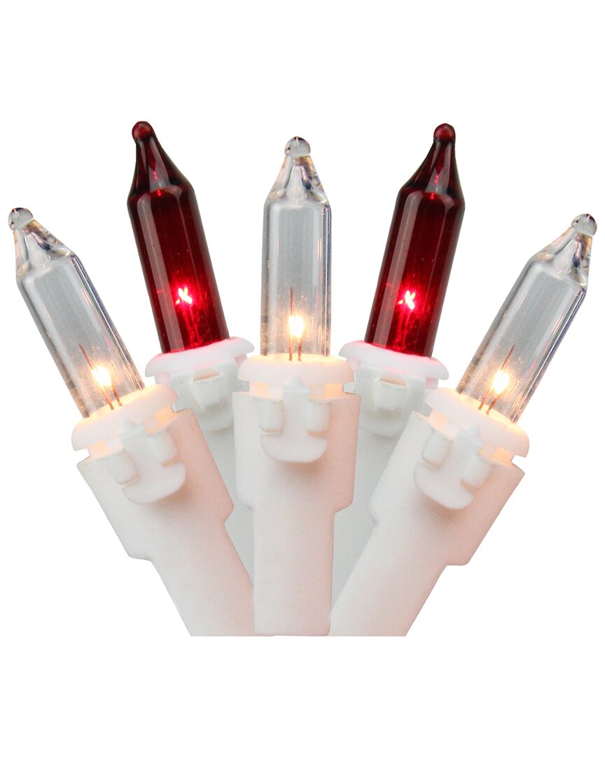 NORTHERN LIGHTS NORTHLIGHT 100-COUNT RED AND CLEAR MINI CHRISTMAS LIGHT SET 20.25FT WHITE WIRE