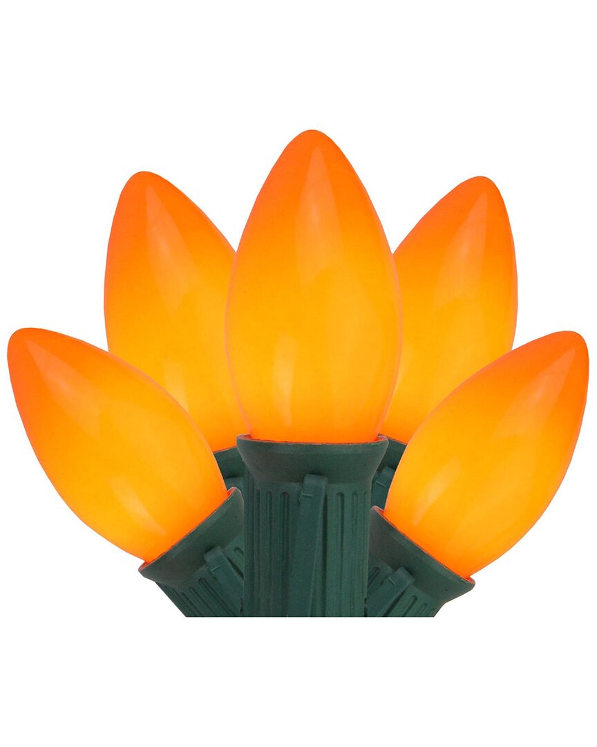 Northern Lights Northlight 25-count Orange Opaque C9 Christmas Light Set 25ft Green Wire In Orange