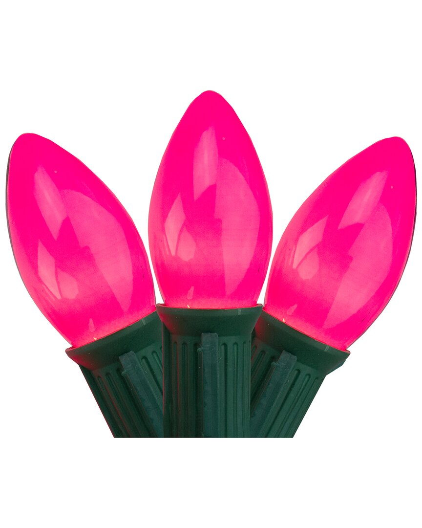 Northern Lights Northlight 25-count Opaque Pink C9 Mini Christmas Light Set 24ft Green Wire