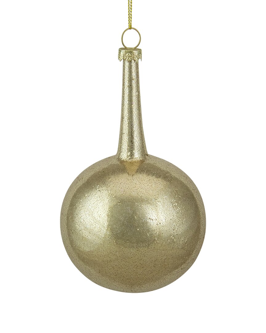 Northern Lights Dnu Unprofitable Northlight 5.5in Gold Glitter Teardrop Ball Glass Christmas Ornament In Gold