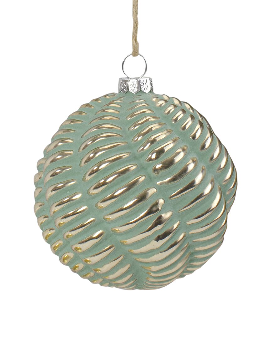 Shop Northern Lights Northlight 4in Green And Gold Glass Ball Christmas Ornament