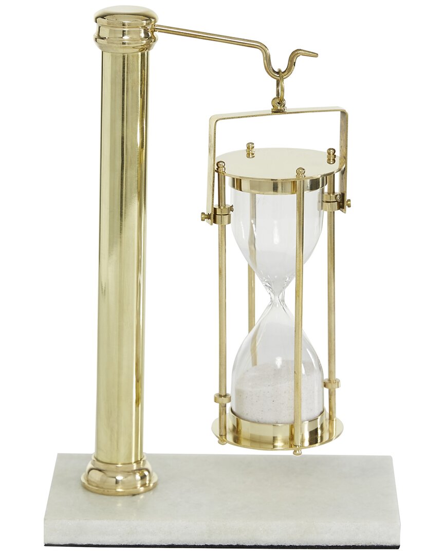 The Novogratz Gold Metal Hourglass Sand Timer