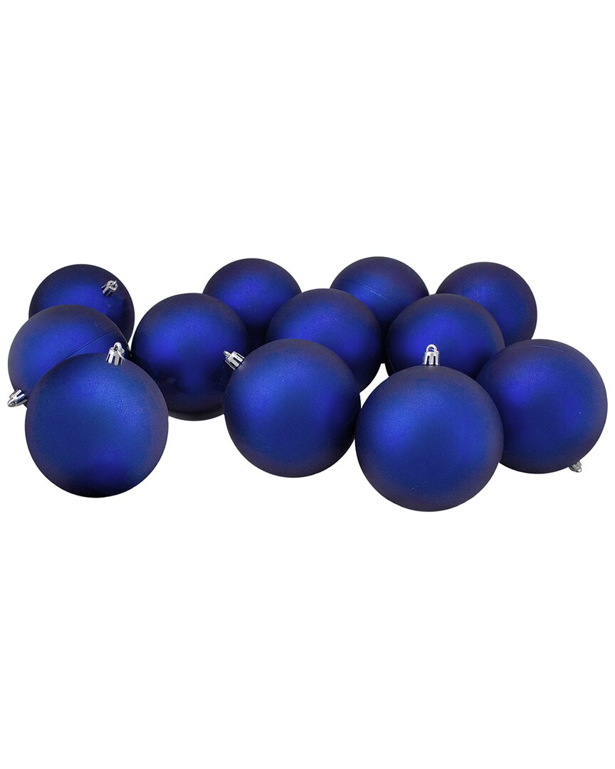 Northlight 12ct Matte Shatterproof Christmas Ball Ornaments In Blue