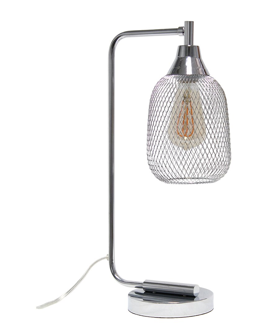 Lalia Home Industrial Mesh Desk Lamp In Chrome