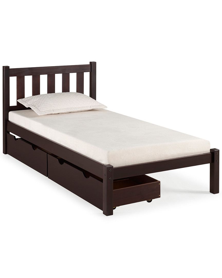 Alaterre Poppy Twin Wood Platform Bed With Storage Drawers