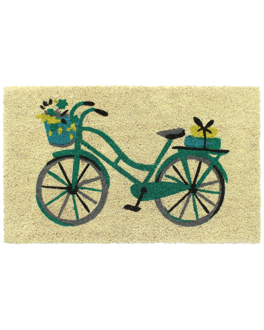 Master Weave Floral Basket Bike Coir Doormat