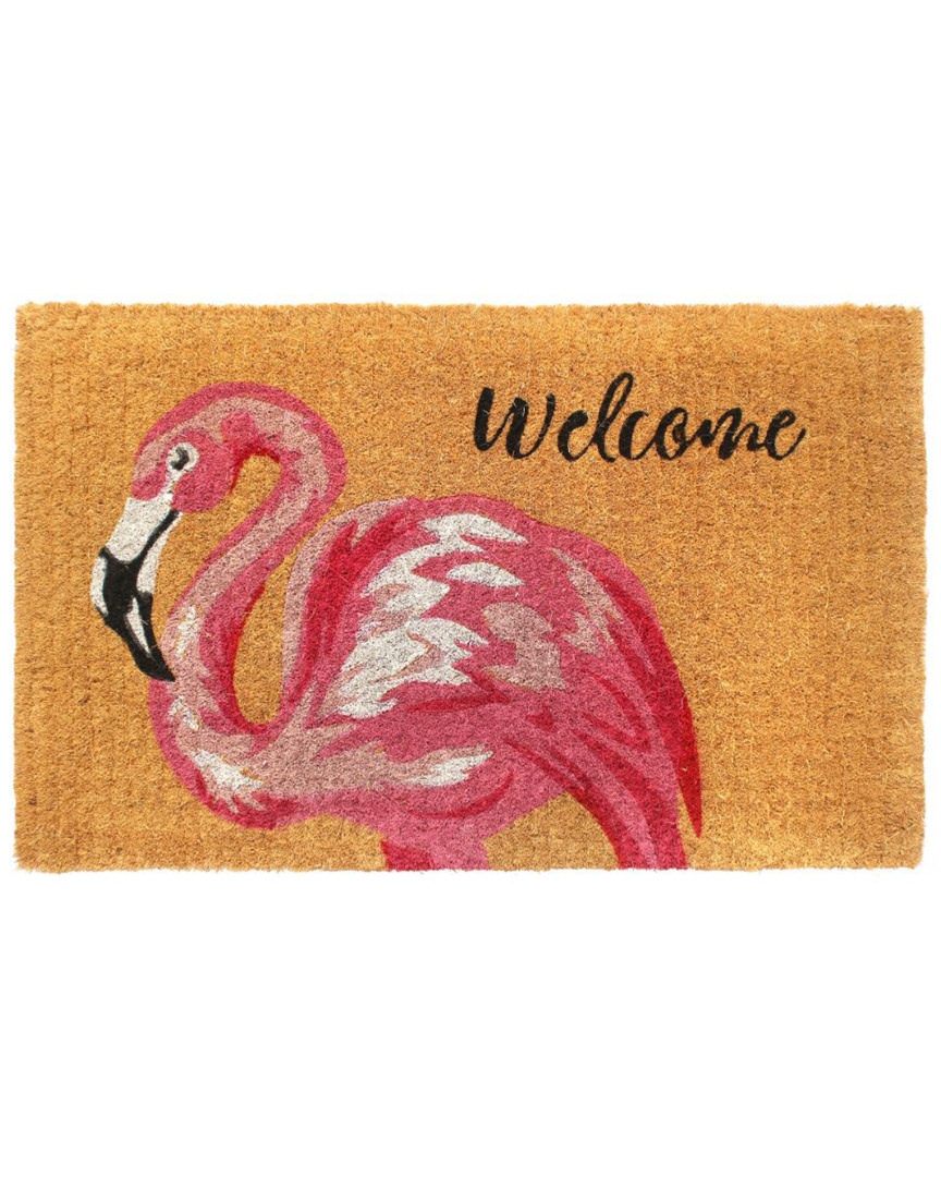 Shop Master Weave Pink Flamingo Welcome Coir Hand-loomed Doormat