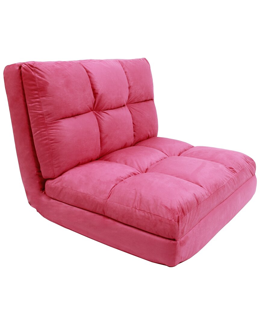 Loungie Microsuede Modern Flip Chair In Pink