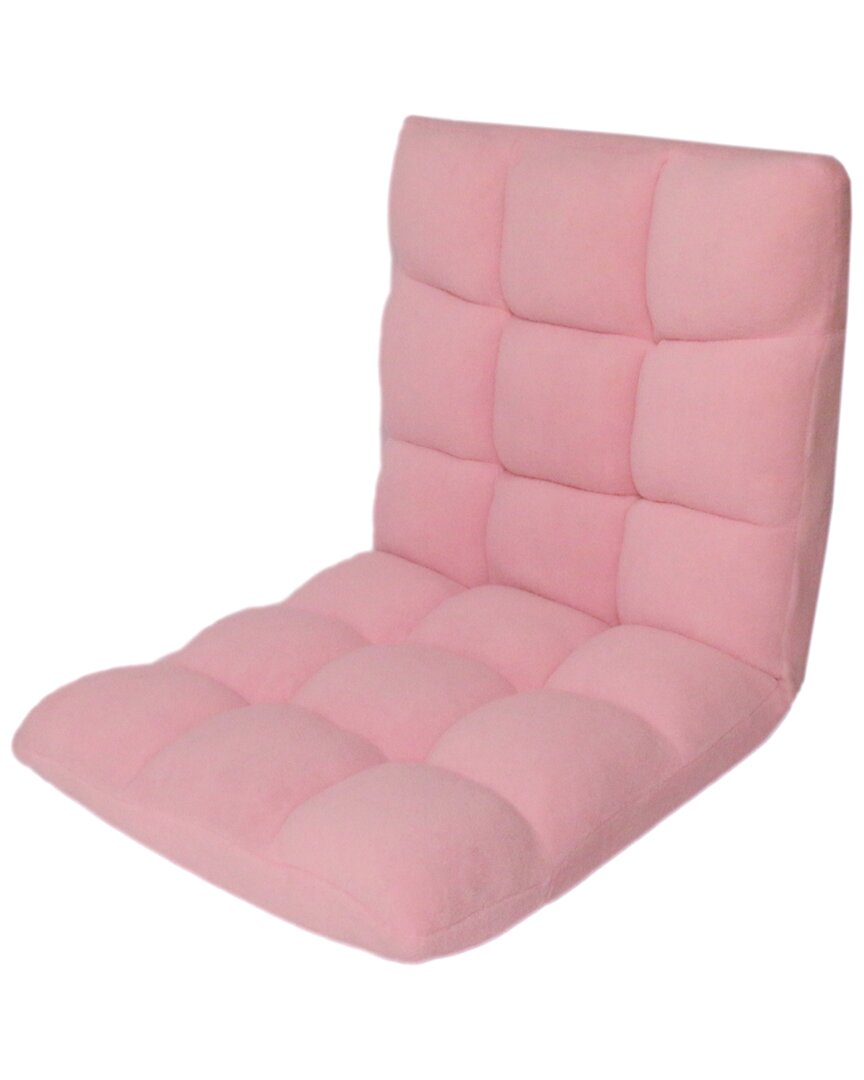 Loungie Dnu  Microplush Modern Armless Quilted Recliner Chair In Pink