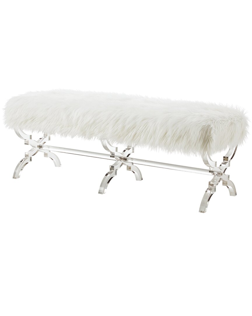 Inspired Home Dnu  Giselle Bench In White