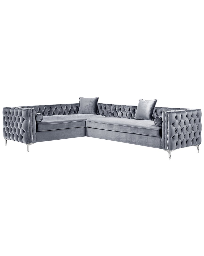 Inspired Home Dnu  Giovanni Sofa In Grey