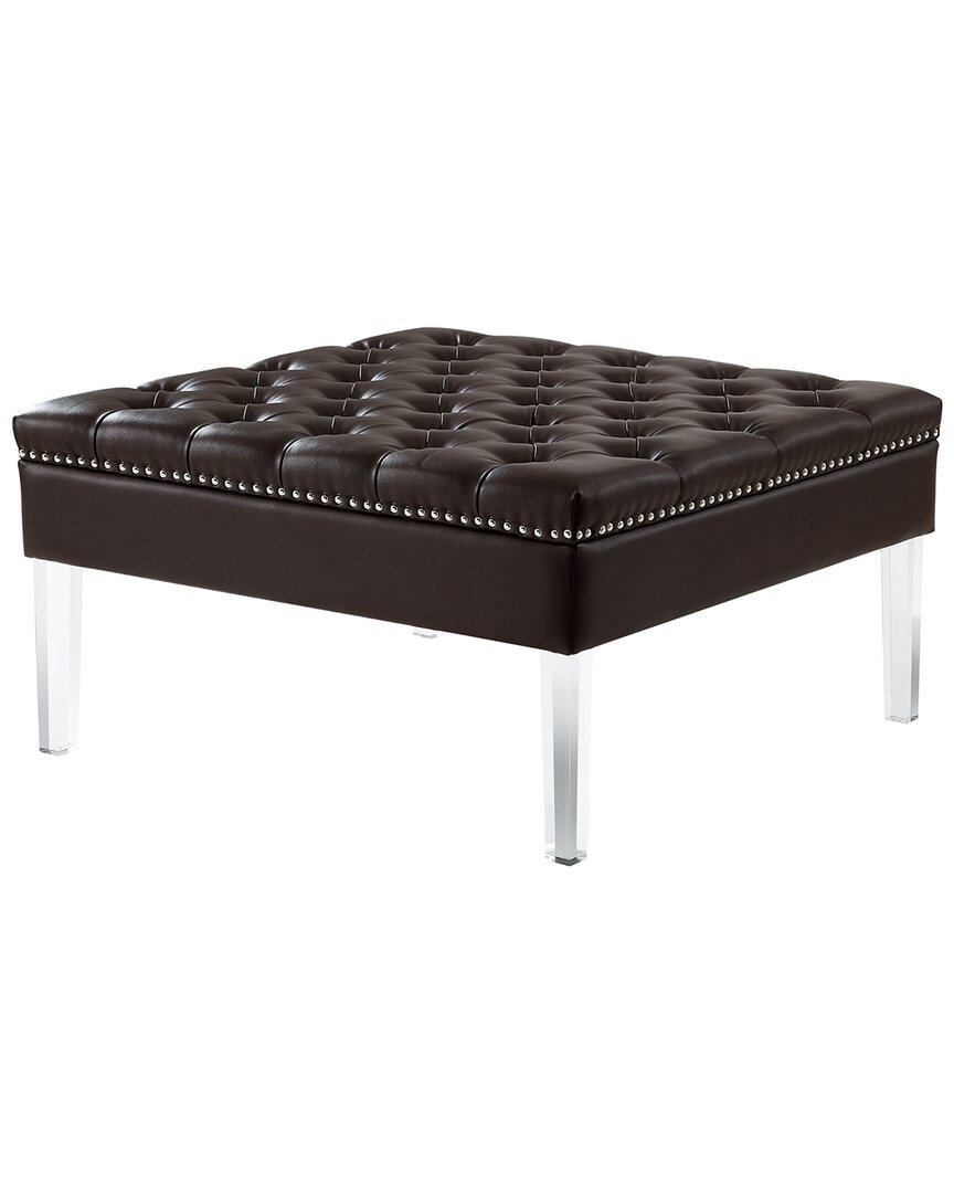 Inspired Home Dnu  Coco Cocktail Ottoman In Brown